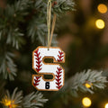Personalized Baseball Ornament – Custom Letter & Jersey Number – 4” Multi-Layered Wood Sports Christmas Decoration – Player or Coach Gift Handmade Seasonal Decor