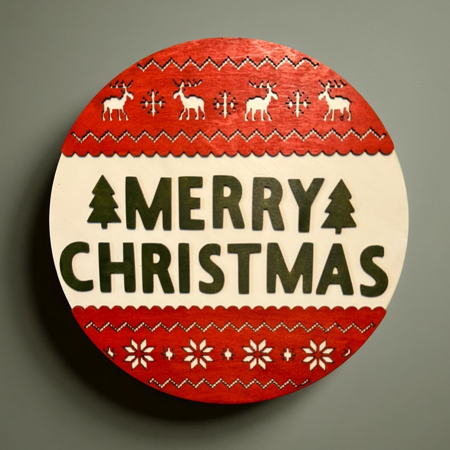 Handmade Christmas Sweater Wooden Sign: Layered Holiday Door Hanger Seasonal Door Hanger