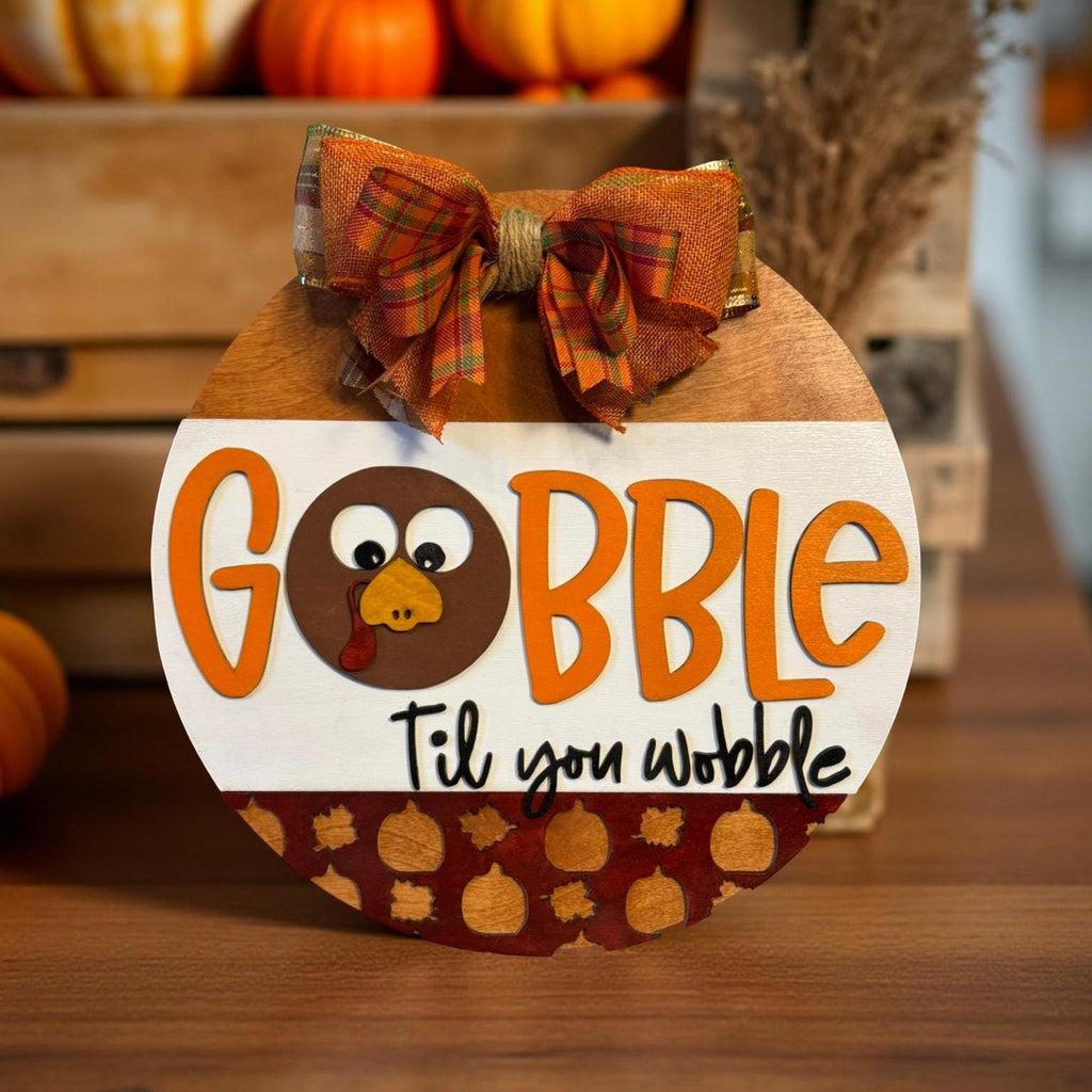 Thanksgiving Turkey Door Hanger: Layered Wood Fall Decor with Bow Seasonal Door Hanger