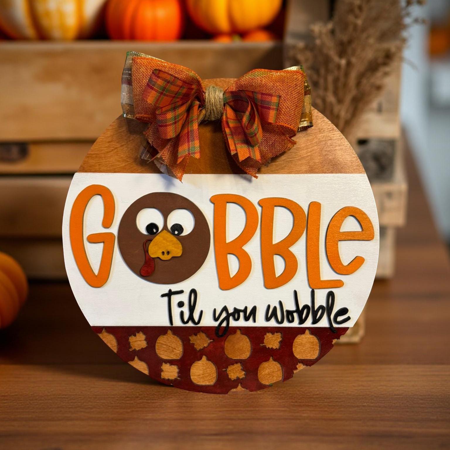 Thanksgiving Turkey Door Hanger: Layered Wood Fall Decor with Bow Seasonal Door Hanger