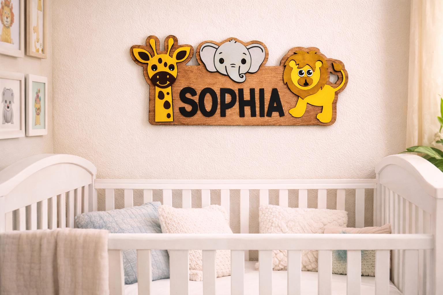 Personalized Safari Name Sign | Custom Animal Wall Decor | Jungle Kids Room or Nursery