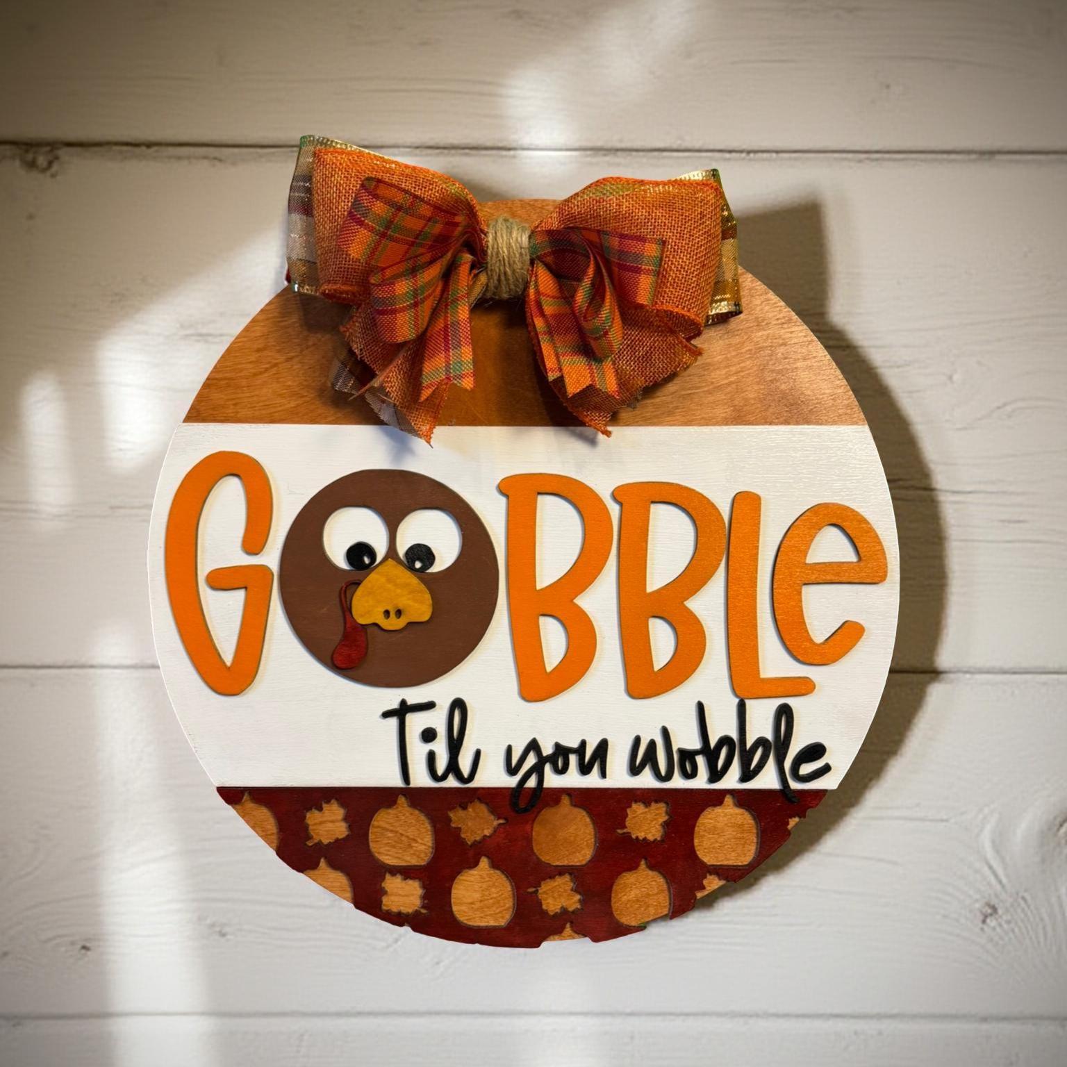 Thanksgiving Turkey Door Hanger: Layered Wood Fall Decor with Bow Seasonal Door Hanger