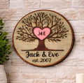 Personalized Tree of Life Wood Sign | Anniversary, Romantic or Love Gift with Initials