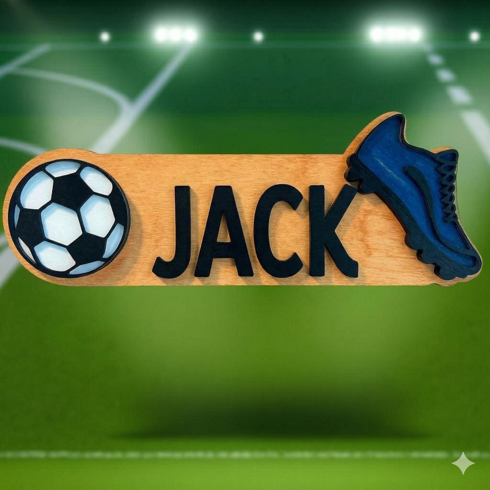 Personalized Soccer Name Sign – Custom Color Cleat & Ball Decor