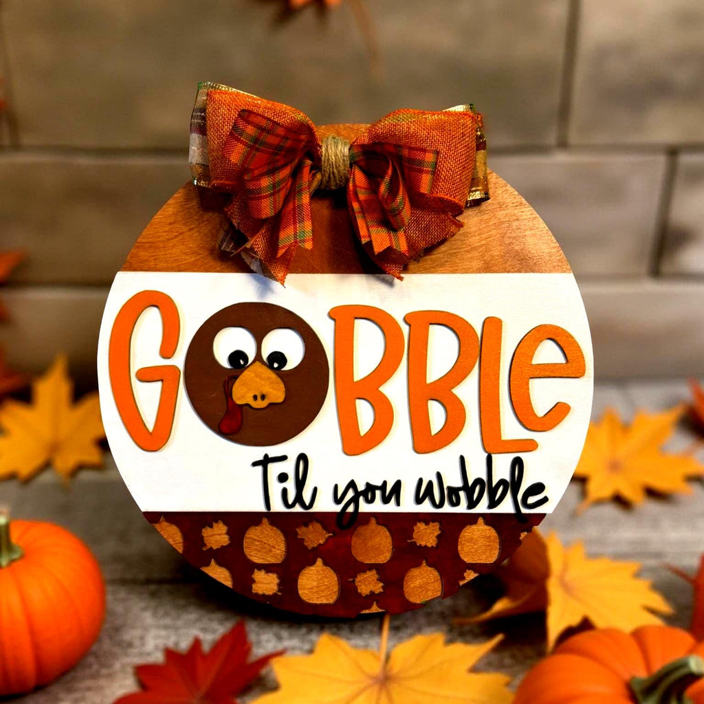 Thanksgiving Turkey Door Hanger: Layered Wood Fall Decor with Bow Seasonal Door Hanger