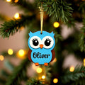 Personalized Owl Christmas Ornament – Layered Wood, Custom Name Handmade Seasonal Decor