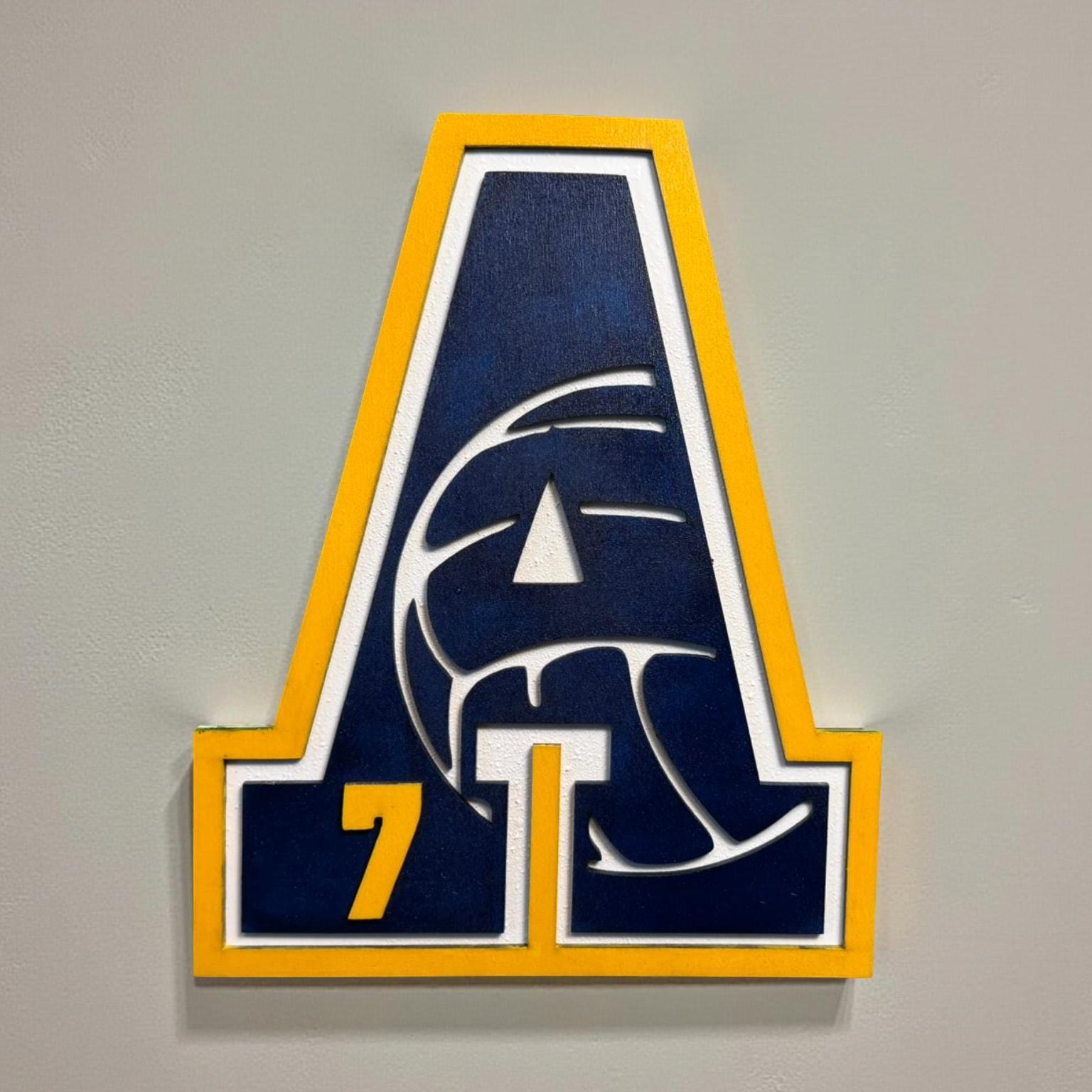 Custom Volleyball Letter Sign – Personalized 12" Wooden Wall Decor – Jersey Number & Team Colors Handmade 3D Wood Sign