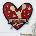 Personalized Cheerleader Heart Sign | Custom Name Wooden Cheer Decor | Girls Sports Room Wall Art Handmade 3D Wood Sign
