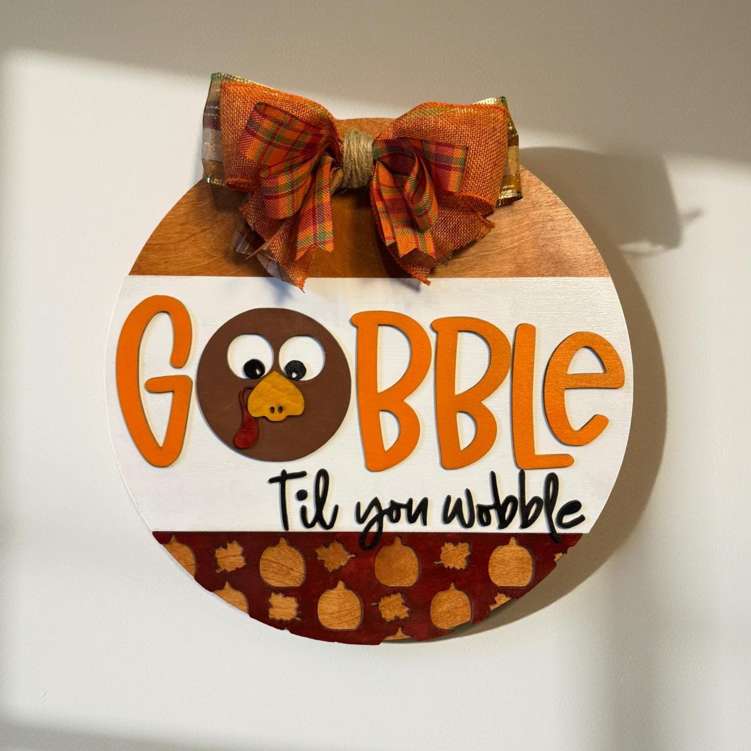 Thanksgiving Turkey Door Hanger: Layered Wood Fall Decor with Bow Seasonal Door Hanger