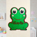 Personalized Frog Name Sign | Handmade Wooden Nursery Decor Handmade 3D Wood Sign