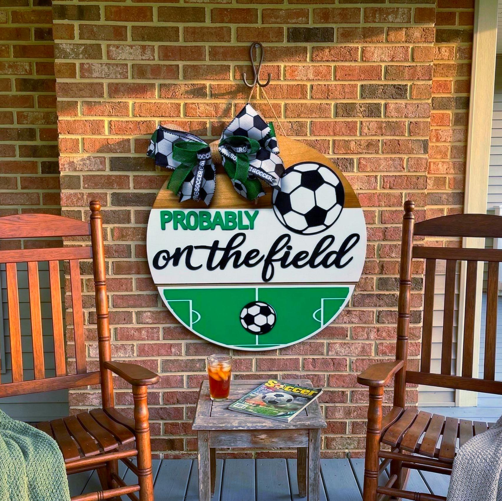 Soccer Door Hanger – Handmade Wood Sign, Probably at the Soccer Field