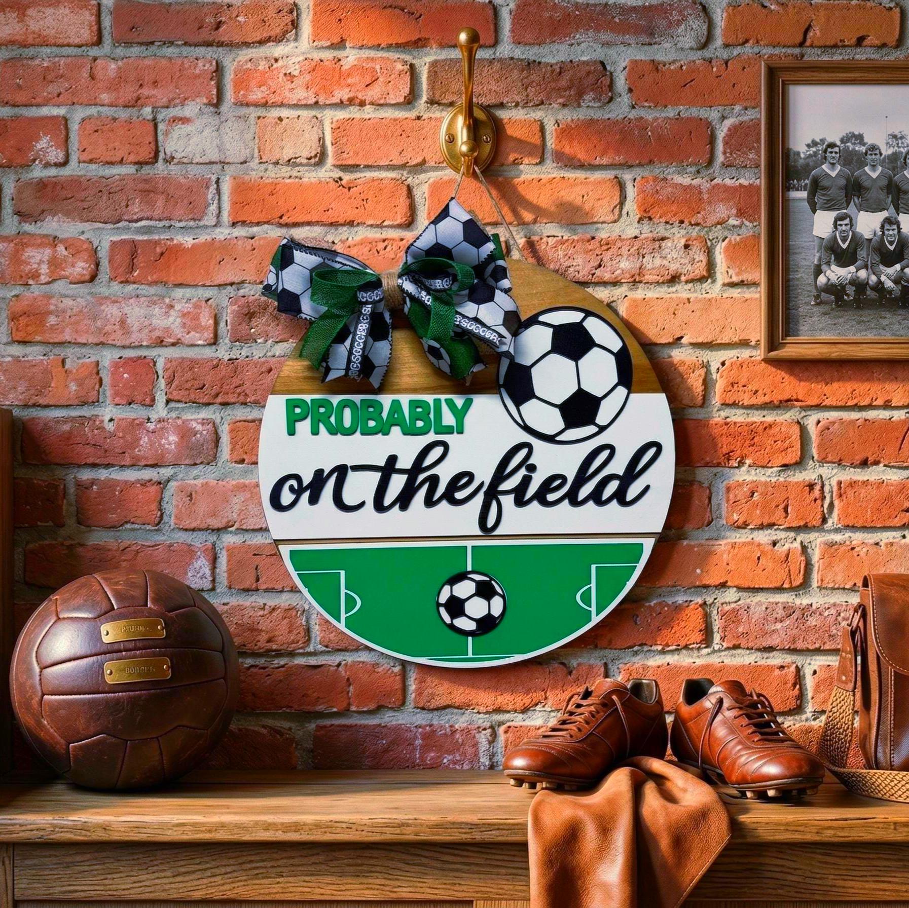 Soccer Door Hanger – Handmade Wood Sign, Probably at the Soccer Field