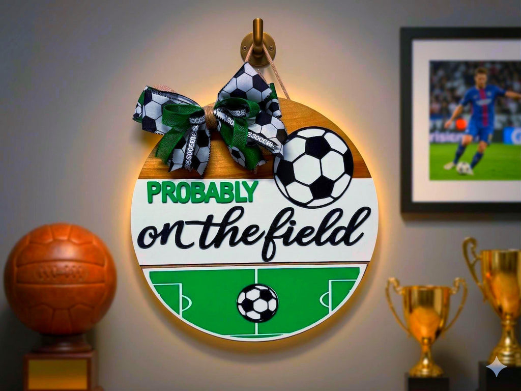 Soccer Door Hanger – Handmade Wood Sign, Probably at the Soccer Field