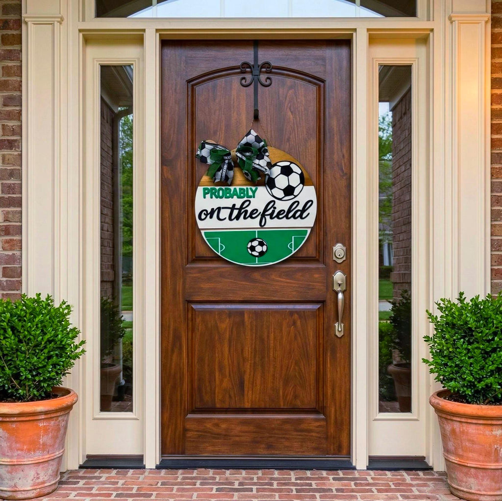 Soccer Door Hanger – Handmade Wood Sign, Probably at the Soccer Field