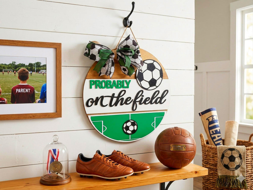 Soccer Door Hanger – Handmade Wood Sign, Probably at the Soccer Field