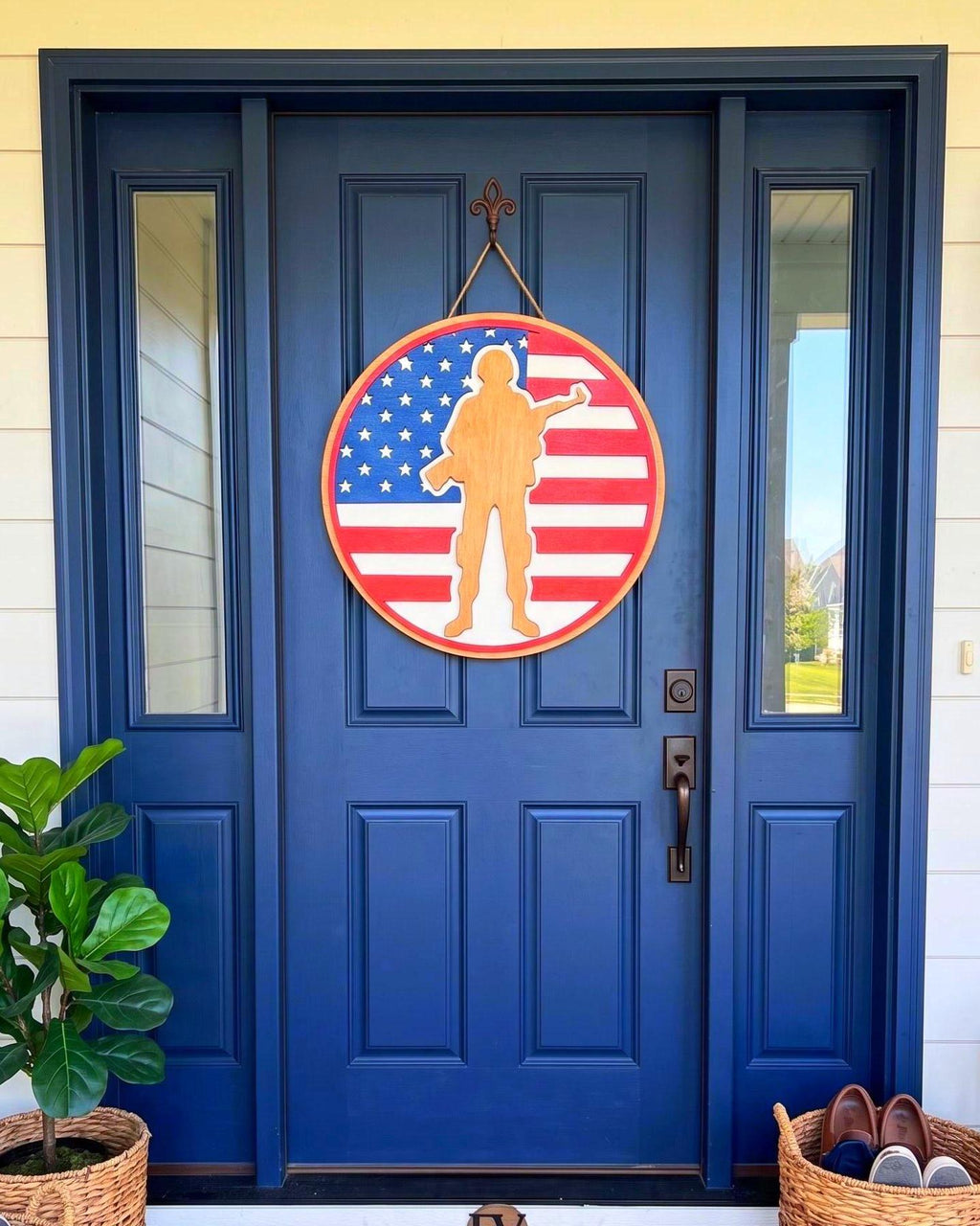 Handmade Patriotic Soldier Wood Sign – American Flag Veteran Gift Handmade Wood Decor