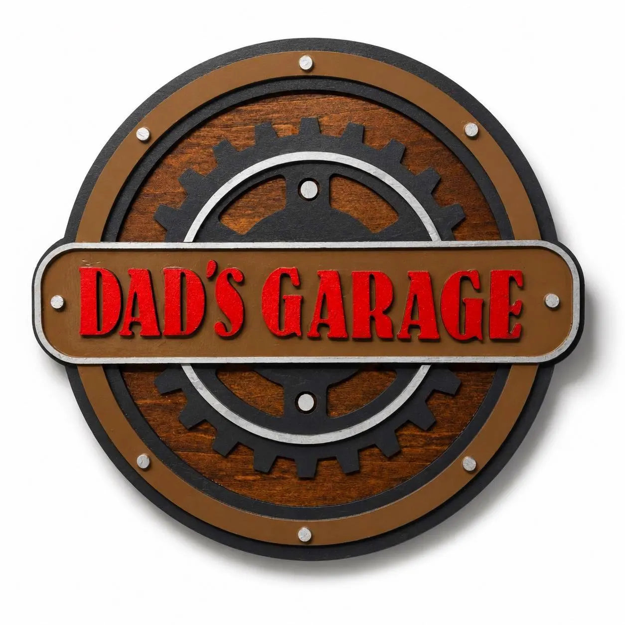 Dad’s Garage Sign | Layered Garage Wall Decor | Man Cave Workshop Sign | Rustic Mechanic Wall Art