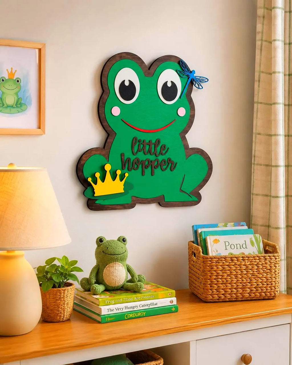 Little Hopper Frog Sign | Prince or Princess | Layered Wood Nursery Decor