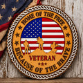 Veteran Wooden Wall Sign | Home of the Free Because of the Brave | Patriotic Military Wall Decor | Layered American Flag Sign