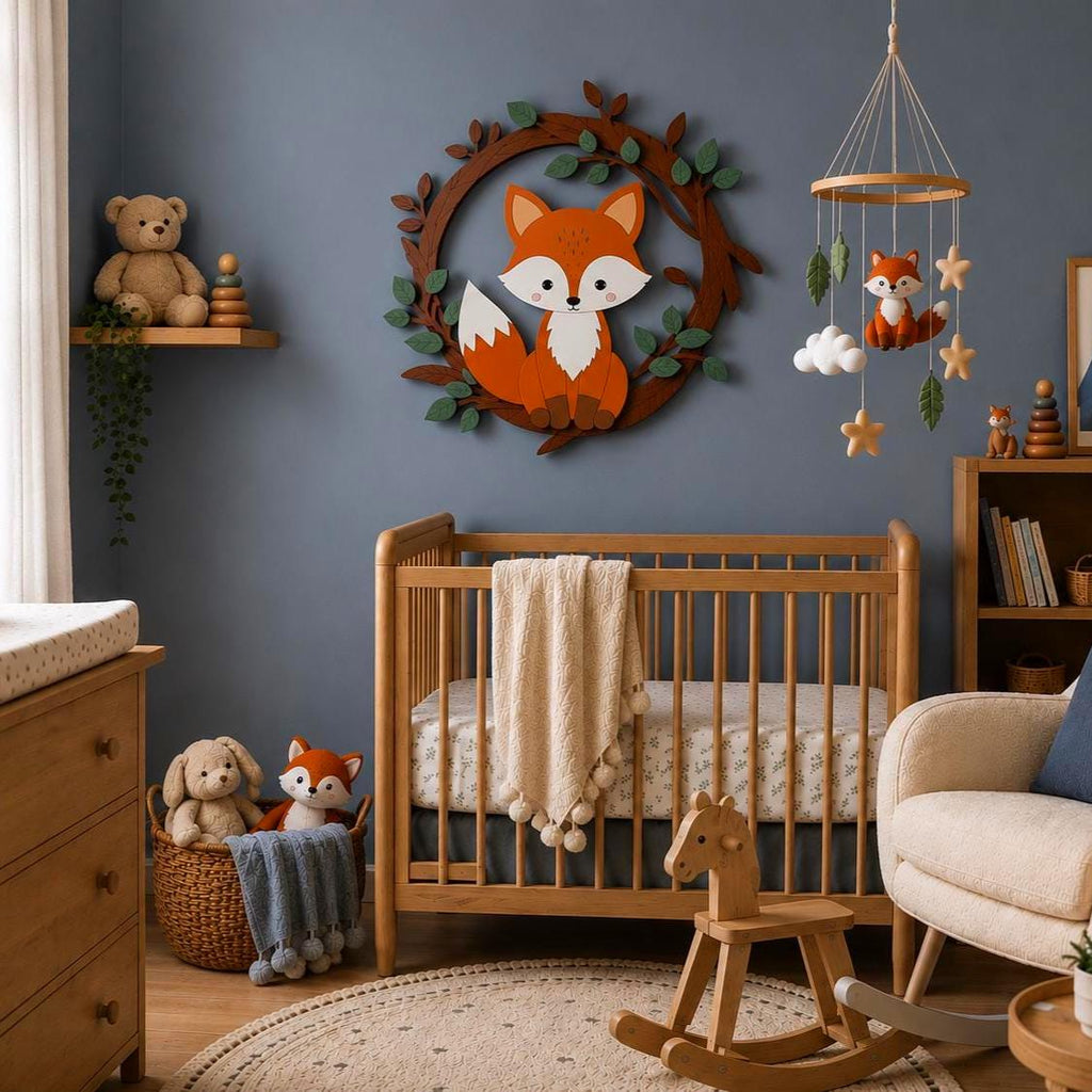 Woodland Fox Nursery Sign | Layered Fox Wall Decor | Woodland Baby Room Decor