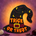 Trick or Treat Witch Hat Halloween Sign – Layered Wood Decor Handmade Seasonal Decor